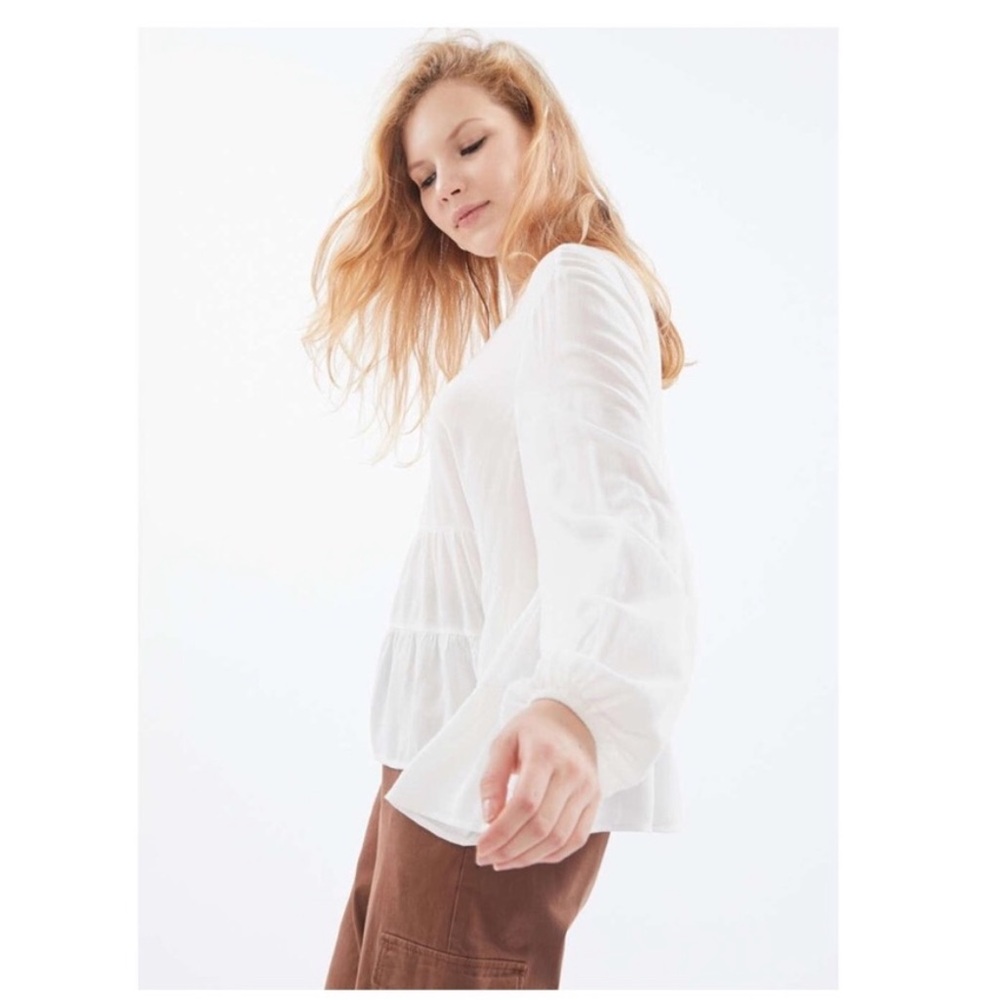 Urban Outfitters Molly ruffle tiered white blouse size S